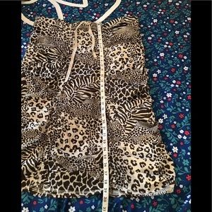 Women’s size petite XL contrast long skirt with drawstring waist stretch fabric